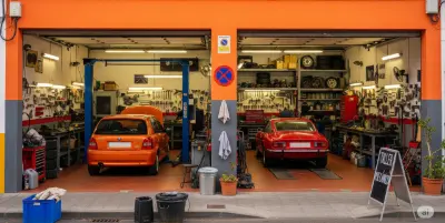 taller meca nico en tenerife ALpPKLwj6aibaRLM Un garaje tradicional en Tenerife con dos coches dentro.